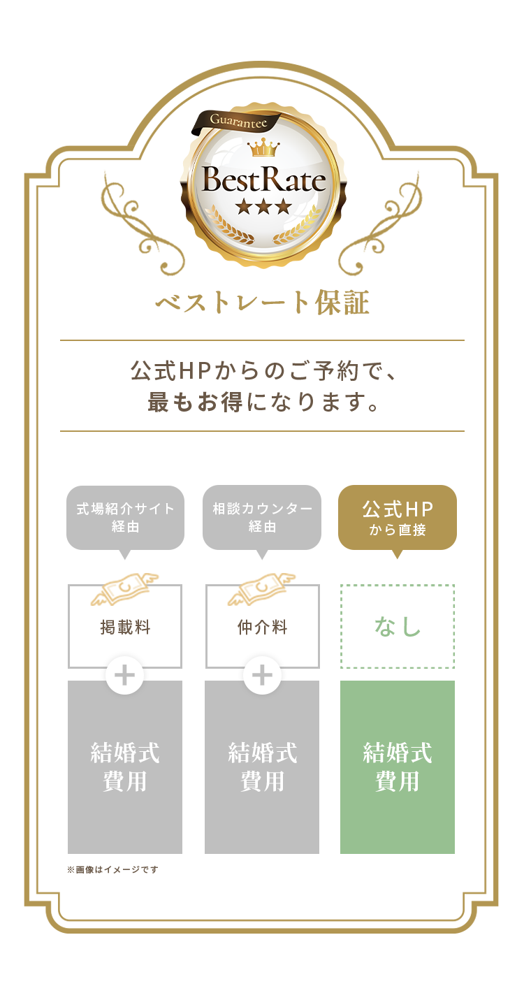 ベストレート保証 公式HPからのご予約で、最もお得になります。